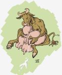  beastmilk bovine horn hyper inktober inktober_2018 mammal milk nipples squeezing sucking teats udders 