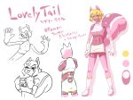  2017 anthro blush breasts clothing dlrowdog english_text female footwear gloves japanese_text looking_at_viewer lovely_tail_(dlrowdog) mammal open_mouth rodent simple_background smile solo squirrel stretchy superhero text tight_clothing 