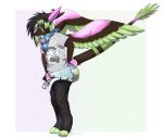  angel_dragon bandanna clothing diaper eyewear feces glasses jeans male messy_diaper pants sagging_diaper scat shirt signature soiling standing twixxel_minty unknown_artist unknown_artist_signature wings 