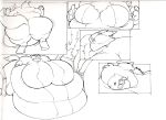  anthro armwear art-act belly big_belly bridal_gauntlets butt butt_focus clothing digimon female forest hyper hyper_belly morbidly_obese obese overweight renamon simple_background tree weight_gain white_background 