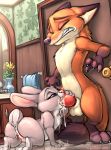  animal_genitalia animal_penis balls bonnie_hopps canine canine_penis carrot_(artist) clitoris cum cum_in_mouth cum_inside cum_on_chest disney fellatio female fox knot lagomorph male male/female mammal nick_wilde oral penis pussy pussy_juice rabbit sex zootopia 