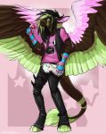  angel_dragon anthro biped clothed clothing diaper eyewear fully_clothed fur glasses gloves looking_at_viewer male nazi pacifier pants shirt signature simple_background standing swastika twixxel_minty unknown_artist unknown_artist_signature wings 