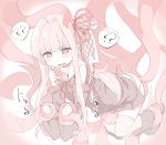  1girl ? blush bow character_request done_(donezumi) hair_bow long_hair open_mouth panties restrained tentacle tentacles tentacles_under_clothes thighhighs underwear 