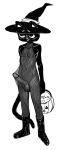  balls black_fur blush candy cat catboy_(comic) clothed clothing erection feline food fur halloween hat henry_(catboy) holidays kaboozey male mammal partially_clothed penis translucent witch_hat 
