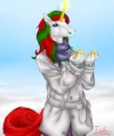  christmas equine female holidays horn mammal neopets snow solo standing the13thblackcat uni_(neopets) unicorn 