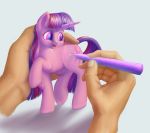  2018 cutie_mark disembodied_hand equine eyelashes female feral friendship_is_magic hair horn mammal my_little_pony pen simple_background smile solo stratodraw twilight_sparkle_(mlp) unicorn white_background 