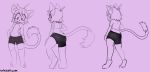  anthro blush bulge cat clothing feline kaitty kaittycat male mammal shorts simple_background sketch sketch_art solo standing 