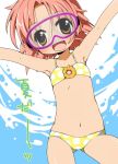  brown_eyes diving_mask diving_mask_on_eyes flat_chest kogami_akira lucky_star photoshop pink_hair polka_dot polka_dot_bikini polka_dot_swimsuit short_hair source_request swimsuit underwater 