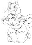  anthro armwear aruurara bell blush boss_monster breasts caprine cleavage clothed clothing collar embarrassed fake_cat_ears fake_ears fangs female floppy_ears gloves horn legwear leotard long_tail mammal paw_gloves pawpads slightly_chubby solo toriel undertale video_games 