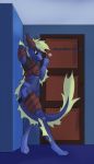  2018 animal_genitalia anthro aquatic_dragon armor barefoot costume dragon horn ladon_(character) male neothedragon scalie sheath solo tailband 