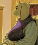  anthro aruurara big_breasts boss_monster breasts caprine clothed clothing female floppy_ears horn mammal purple_clothing side_view solo toriel undertale video_games 