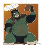  belly big_belly bulge dulynoted erection humanoid male male_pred open_mouth orc precum vore 