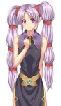  blush dress fire_emblem fire_emblem:_seisen_no_keifu looking_at_viewer purple_eyes purple_hair rere_(yusuke) simple_background smile solo tinny_(fire_emblem) twintails white_background 