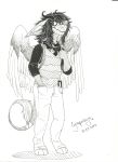  2016 4_toes angel_dragon anthro barefoot biped cellphone clothed clothing digitigrade dragon eyewear feathers fully_clothed fur glasses hair horn humanoid_hands jacket jeans long_tail male monochrome pants phone shirt signature simple_background sketch source_request standing toes traditional_media_(artwork) twixxel_minty unknown_artist unknown_artist_signature white_background wings 