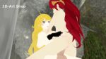  2girls 3d animated animated_gif ass futanari multiple_girls nude pyrrha_nikos rwby yang_xiao_long 