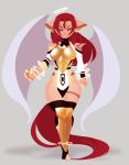  angel anthro armor breasts clothed clothing feline female full-length_portrait grey_background hair halo kanel long_hair mammal one_eye_closed portrait red_eyes red_hair scar simple_background solo standing wings 