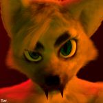  2018 3d_(artwork) anthro arctic_fox blue_eyes canine digital_media_(artwork) fox fur looking_at_viewer low_res male mammal simple_background solo_focus trevir_(artist) trevir_(character) vampire white_fur 