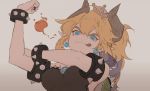  alternate_species blonde_hair blue_eyes bowser bowsette_meme breasts clothed clothing collar ear_piercing female fire flexing fully_clothed hair horn humanoid kawacy koopa mario_bros nintendo piercing pointy_ears scalie shell solo spikes super_crown tongue tongue_out video_games 