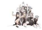  :t =v= ak-12_(girls_frontline) anger_vein bangs bare_shoulders black_dress blunt_bangs braid breasts cleavage closed_eyes collarbone derivative_work double_bun dress eyepatch flexing g11_(girls_frontline) girls_frontline grin hair_bun hairband hk416_(girls_frontline) kneeling long_hair looking_at_viewer m16a1_(girls_frontline) m1903_springfield_(girls_frontline) m4a1_(girls_frontline) multiple_girls muscle musical_note open_toe_shoes pink_hair ponytail pose purple_hair silver_hair sitting sketch sleeping sleeveless sleeveless_dress smile socks st_ar-15_(girls_frontline) wa2000_(girls_frontline) wariza white_legwear zilong_buding 