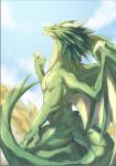 alasurth claws cygames dragalia_lost dragon feral green_scales horn looking_at_viewer male midgardsormr_(dragalia_lost) nintendo reptile scales scalie solo video_games wings 