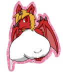  anthro big_breasts breasts canine clothed clothing corrupted corrupted_wolf female fully_clothed horn king_of_sorrow_(artist) lactating mammal milk red_eyes solo swimsuit wings wolf 