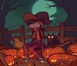  broom cat feline food fruit halloween hat holidays magic_user mammal pumpkin skidoo witch witch_hat 