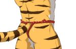  butt butt_shot clothing feline fundoshi fur japanese_clothing male mammal orange_fur simple_background solo stripes tiger torso underwear white_background 