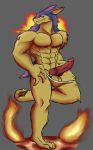  abs anthro balls clothing daikuhiroshiama erection fire fur male muscular muscular_male nintendo penis pok&eacute;mon pok&eacute;mon_(species) solo typhlosion underwear video_games 