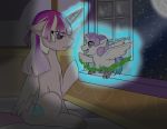  changeling disguised_changeling duo equine fan_character female feral friendship_is_magic horn horse jolliapplegirl mammal my_little_pony night pony princess_cadance_(mlp) story story_in_description tagme thoughtful_reflection window winged_unicorn wings 
