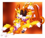  breasts digimon dragon female harem iron_sunsetscales licking male male/female multi_penis ni3ls penis renamon sex titfuck tongue tongue_out 