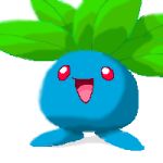  ambiguous_gender nintendo oddish open_mouth pasaran pok&eacute;mon pok&eacute;mon_(species) red_eyes simple_background solo video_games white_background 