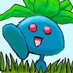  ambiguous_gender nintendo oddish open_mouth pasaran pok&eacute;mon pok&eacute;mon_(species) red_eyes solo video_games 