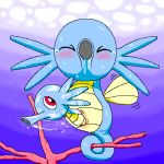  birth horsea male nintendo pasaran pok&eacute;mon pok&eacute;mon_(species) red_eyes sweat video_games 