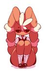  2018 4_toes animated anthro anthro_on_anthro anthrofied black_sclera blush breasts brown_fur butt clothing dialogue diives dress duo english_text eyebrows eyelashes feet female female/female footwear forced fur ghost lagomorph legwear long_ears looking_at_viewer mammal mega_evolution mega_lopunny mismagius nintendo one_eye_closed panties pok&eacute;ball pok&eacute;mon pok&eacute;mon_(species) pok&eacute;morph purple_body red_eyes shoes socks spirit spread_legs spreading text thick_thighs toes underwear upskirt video_games wide_hips wink yellow_sclera 