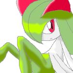  ambiguous_gender humanoid kirlia nintendo pasaran pok&eacute;mon pok&eacute;mon_(species) red_eyes simple_background solo video_games white_background 