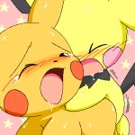  ambiguous_gender blush drooling male male/ambiguous nintendo pasaran pichu pikachu pok&eacute;mon pok&eacute;mon_(species) saliva sweat video_games 