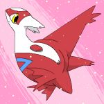  ambiguous_gender digital_media_(artwork) feral latias legendary_pok&eacute;mon looking_at_viewer looking_back nintendo oekaki pasaran pok&eacute;mon pok&eacute;mon_(species) video_games yellow_eyes 