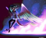  2018 angel_dragon anthro barefoot biped clothing diaper digitigrade dragon eyewear feathers flying fur glasses hair horn multicolored_feathers multicolored_fur multicolored_hair pants shirt signature solo source_request standing twixxel_minty unknown_artist unknown_artist_signature wings 