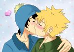  2boys blonde_hair blush craig_tucker eyes_closed heart kiss multiple_boys south_park tweek_tweak yaoi 