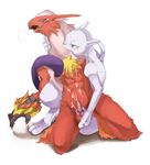  bite blaziken blush cum gay legendary_pok&#233;mon male mewtwo nintendo nozu_kimiko penis plain_background pok&#233;mon pokemon tears video_games white_background 