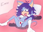  anthro bed blue_eyes blue_hair blush clothing ennix fan_character female footwear hair invalid_tag kayla_the_mouse legwear mammal masturbation mouse nipples open_mouth panties pillow pussy_juice rodent shoes skirt socks sonic_(series) tagme underwear vaginal vaginal_masturbation 