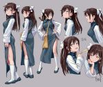  :d ^_^ artist_name ass bangs blue_dress blue_footwear brown_eyes brown_hair character_sheet chin_rest china_dress chinese_clothes chinese_commentary closed_eyes commentary_request cropped_torso dress earrings expressions fkey from_behind from_side full_body grey_background hair_between_eyes hair_ribbon hand_on_hip hand_up hands_on_hips hands_up head_tilt jewelry kneehighs long_hair long_sleeves looking_at_viewer mole mole_under_eye multiple_views open_mouth original parted_lips profile ribbon scabbard sheath sheathed shirt shoes side_slit signature simple_background smile standing sword thighs translation_request two_side_up upper_body weapon white_legwear white_ribbon white_shirt wide_sleeves yin_yang yin_yang_earrings 