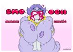  2018 absurd_res big_breasts big_lips blush breasts digital_media_(artwork) eyelashes eyeshadow female fluffylips ghost hair happy hi_res huge_breasts humanoid hyper_lips kissing lips lipstick madame_flurrie makeup mario_bros nintendo nipples not_furry nude paper_mario red_lips simple_background spirit text video_games 