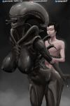  2018 3d_(artwork) abs alien alien_(franchise) alien_girl alternate_version_at_source arm_grab bent_over big_breasts big_butt black_skin black_tail breasts butt claws dangerous digital_media_(artwork) duo enjoying eyeless eyes_closed fangs female holding_arms human human_on_humanoid humanoid inner_mouth interspecies larger_female lips mammal muscular nails navel nihilophant nipples not_furry nude open_mouth prison_guard_position seductive sex sharp_teeth shiny shiny_skin simple_background size_difference smile standing tall teeth thick_thighs tubes wide_hips xenomorph 