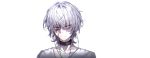  accelerator blood choker closed_mouth highres looking_at_viewer male_focus portrait red_eyes solo to_aru_majutsu_no_index upper_body white_background white_hair yasato 