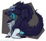  2018 ambiguous_penetration animal_genitalia animal_penis anthro blu_anubiz blue_eyes breasts butt canine canine_penis caprine cum cum_inside digital_media_(artwork) duo female fur furaffinity hair kindred_(lol) knot lamb_(lol) league_of_legends male male/female mammal mask nipples open_mouth orgasm penetration penis riot_games saliva sex sheep simple_background teeth tongue tongue_out video_games white_fur 