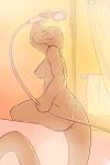  anthro bathing bathroom breasts butt eyes_closed female jenny_(slither) komodo_dragon lizard long_tail monitor_lizard nipples patto reptile scalie shower showerhead side_boob sitting smile solo steam thick_tail towel wet 