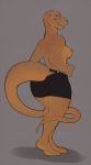  anthro big_butt breasts butt clothed clothing female furgonomics hairless half-closed_eyes igiveyoulemons jenny_(slither) komodo_dragon lizard monitor_lizard nipples open_mouth reptile scalie sharp_teeth solo standing tail_clothing teeth thick_tail tight_clothing topless underwear yellow_eyes 