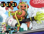  animal_humanoid big_breasts breasts cephalopod_humanoid dark_skin duo exposed_breasts female gray_impact huge_breasts humanoid hyper hyper_breasts inkling lactating nintendo octoling splatoon tagme thick_thighs video_games 