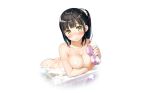  black_hair blush hanasaka_yui kantoku nude one_room photoshop ponytail wet white yellow_eyes 